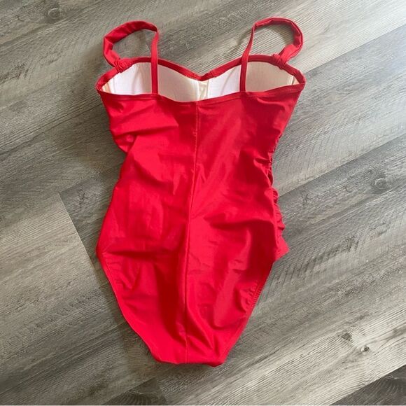 Bleu Rod Beattie Swimsuit One Piece Red Tie Front 6 - Picture 8 of 11